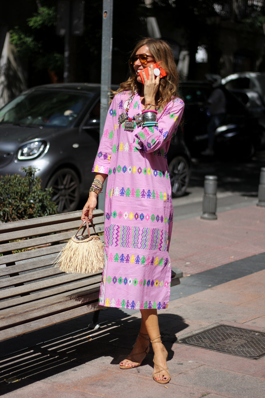 VESTIDO CAMISERO ESTAMPADO MORADO